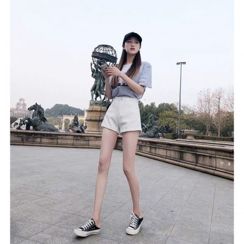 Women's High-Waisted Black Spring and Autumn 2025 Versatile Slimming White Loose Wide Leg A-Line Hot Pants Ins