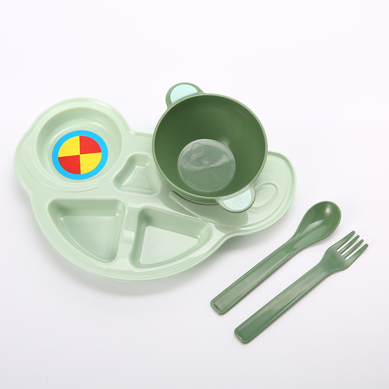 Set de platos y cuencos para niños diseño dividido anticaída para alimentación infantil