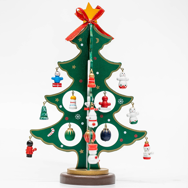 Árbol de Navidad de madera DIY, regalo de Navidad, decoración de escritorio, decoración de escaparate, decoración para el hogar y centros comerciales