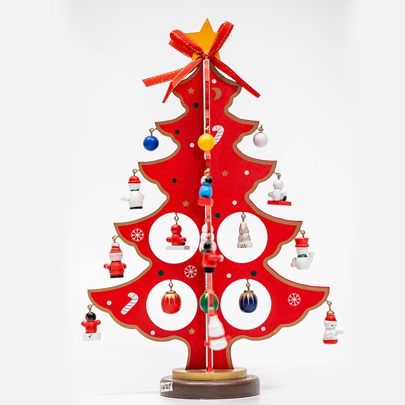 Árbol de Navidad de madera DIY, regalo de Navidad, decoración de escritorio, decoración de escaparate, decoración para el hogar y centros comerciales
