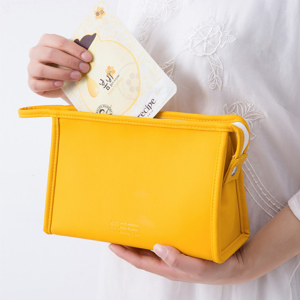 Solid color cosmetic bag