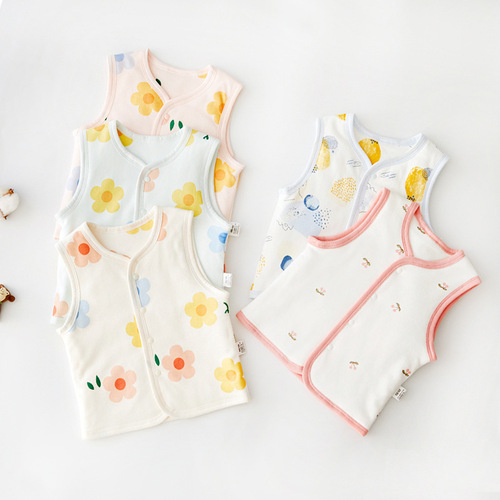 Baby vest spring and autumn children's vest newborn baby quilted warm small and medium children's clothing pure cotton winter vest