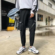 机能风束脚裤男潮牌战术伞兵多口袋工装裤国潮休闲运动修身小脚裤