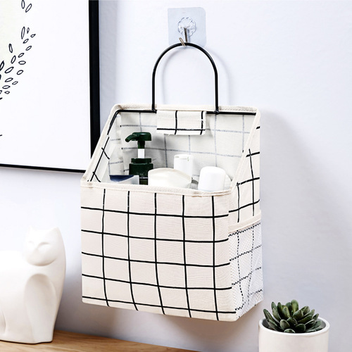 Fabric storage bag wall hanging bag dormitory wall hanging small cloth bag door rear storage cloth bag wall storage pocket
