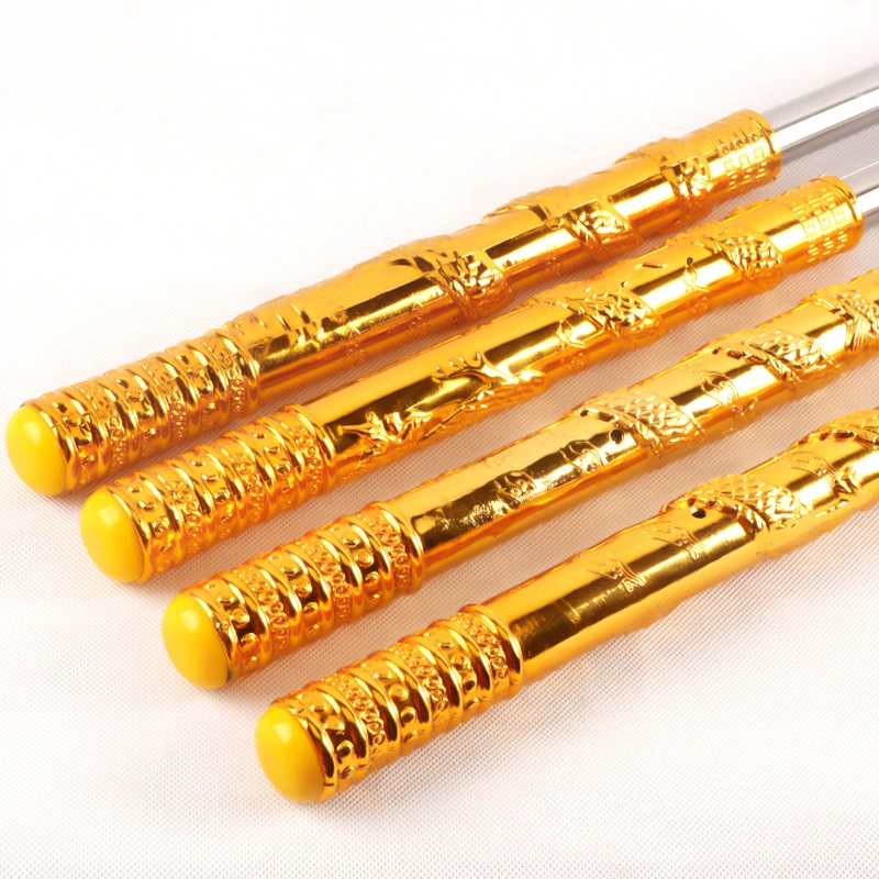 Retractable golden cudgel toy, Sun Wukong style, telescopic 60→110 cm, plush/plastic/automatic