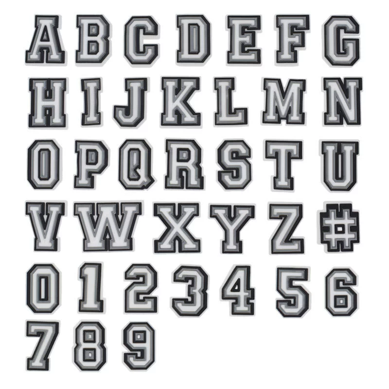 Трансграничная электронная коммерция мультфильм черно-белые серые полосатые буквы обувь с отверстиями для цветов декоративная пряжка Пряжка для обуви из ПВХ