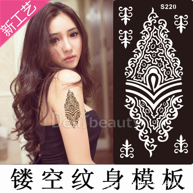 Temporary Tattoo Pattern Design Cut Out Template Tattoo Template with Henna Paste Use Tattoo Stickers Stylish