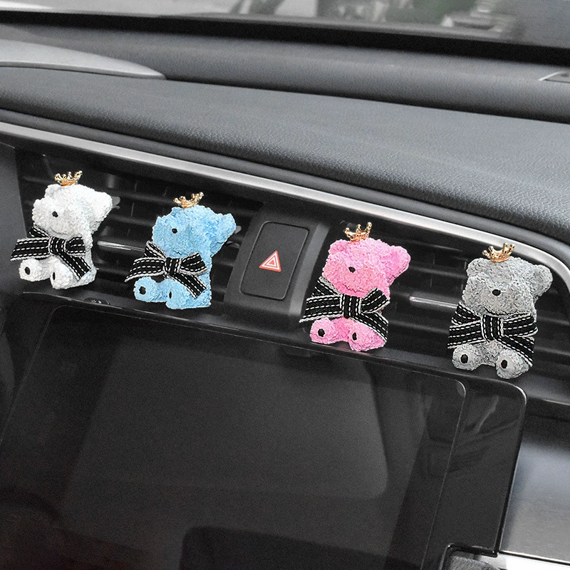 Аксессуары для салона автомобиля Автомобильные Духи ароматерапия Милая Корона плюшевый мишка на выходе воздуха гипсовый медведь украшение