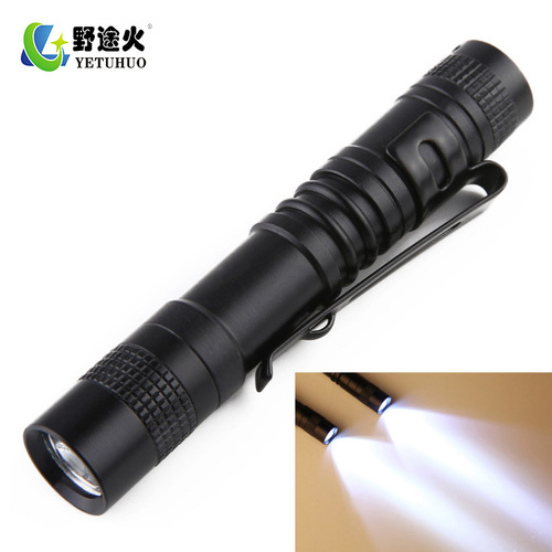 Amazon LED strong light pen-shaped flashlight aluminum waterproof AAA flashlight mini pen clip light