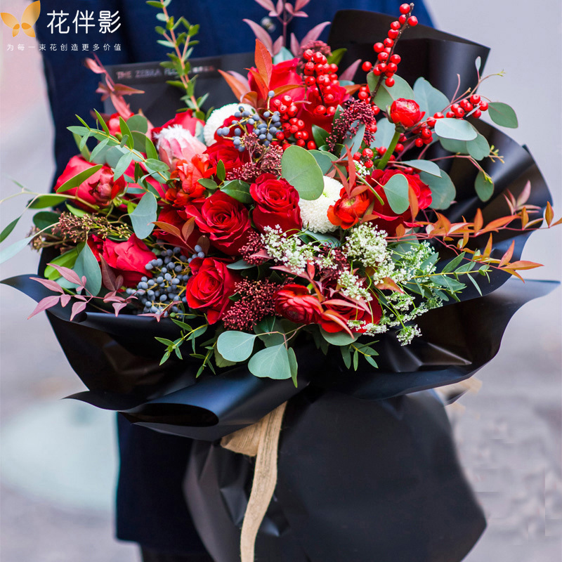 Flor con sombra Papel liso coreano Papel de flores impermeable Papel mate Ramo de flores Papel de niebla semipermeable Floristería Papel de embalaje de flores