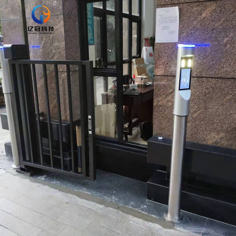 小区工地工厂企事业单位人脸识别刷卡指纹证卡可伸缩广告栅栏小门