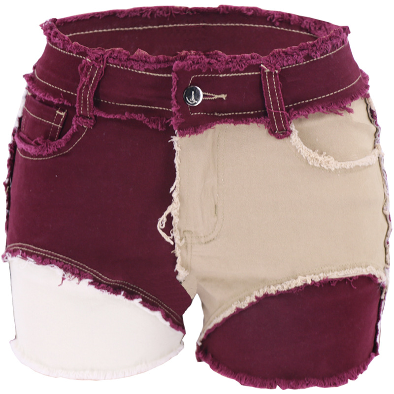 2023 verano suministro directo de fábrica europeo y americano Amazon nueva alta calidad multi-color costura estiramiento ropa de mujer pantalones cortos de mezclilla