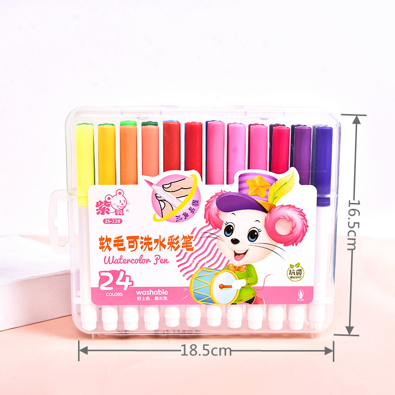 Fábrica de gran capacidad cabeza suave lavable niños acuarela pluma traje kindergarten arte pintura color pluma al por mayor