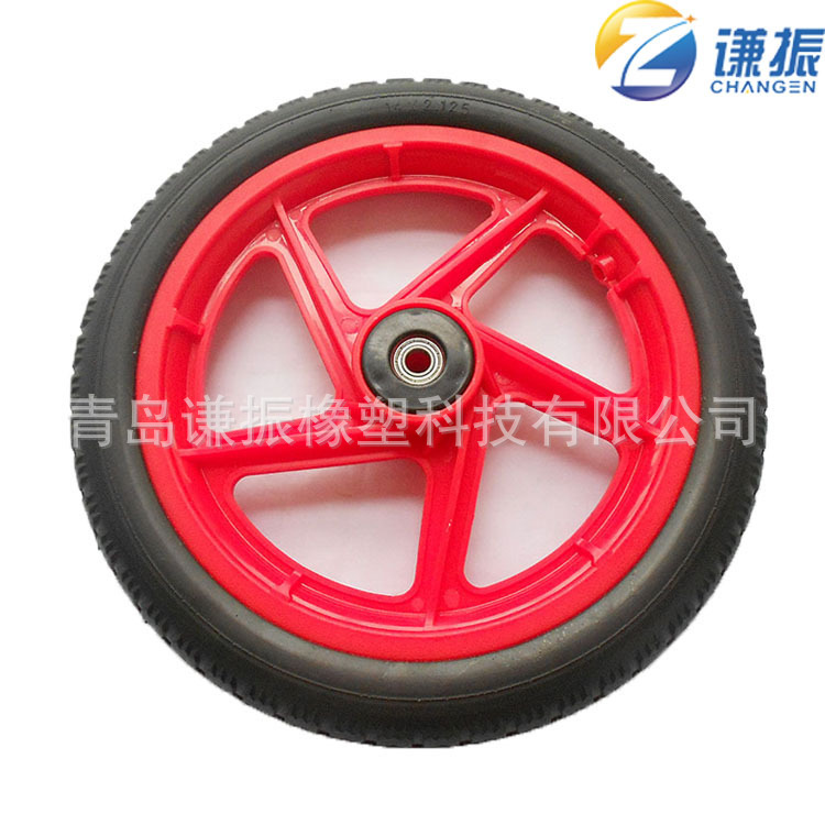 14x1.75童车塑料轮子 12寸16寸配套轮组 配免充气轮胎