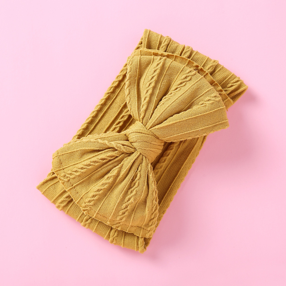 Banda de pelo para niños y bebés, estilo Amazon, jacquard de nylon, lazo ancho de doble capa anudada, diadema para niñas.