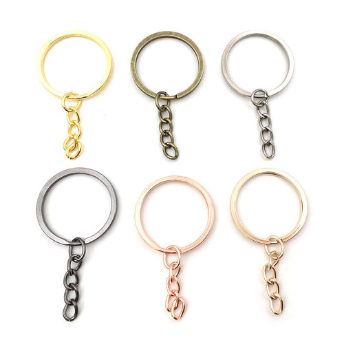 1 key ring with chain 30mm key ring metal alloy key ring diy accessories key ring available in multiple colors