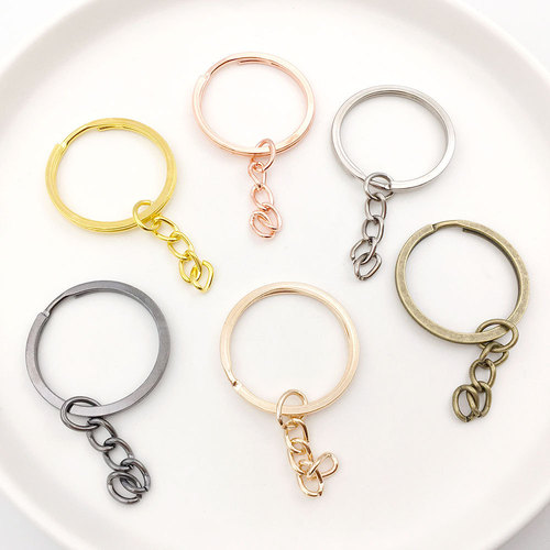 1 key ring with chain 30mm key ring metal alloy key ring diy accessories key ring available in multiple colors