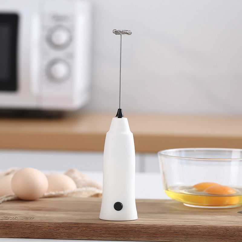 Nuevo batidor de huevo eléctrico de acero inoxidable de mano leche té café licuadora portátil para hornear mini batidor de leche
