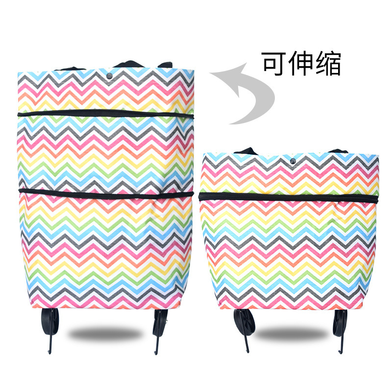 Venta directa de fábrica bolsa de compras plegable portátil tela Oxford carrito de la compra portátil de la compra de verduras carrito de la mano