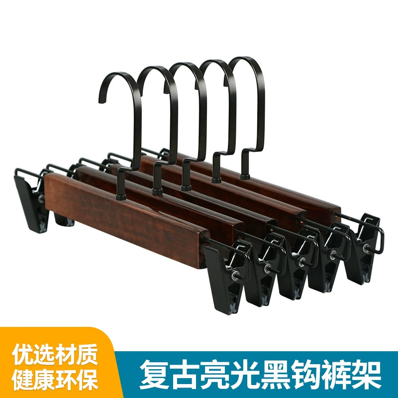 Вешалка для одежды Винтажные штаны из цельного дерева Вешалка для брюк Зажим для мужских и женских детских брюк Вешалка для одежды Нескользящая групповая клипса Вешалка для брюк Резьба