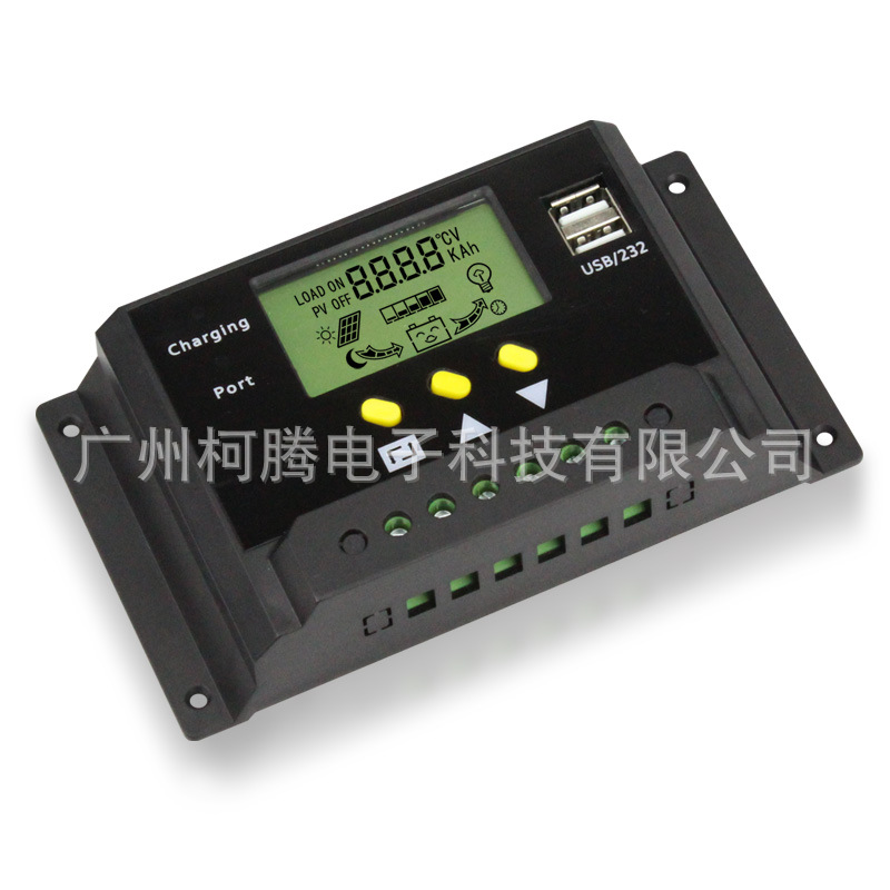 太阳能控制器  液晶显示  12V/24V 10A 加 USB充电 型号：LMS2410