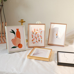 相框擺台金屬橫豎沖洗照片相架簡約6寸a4 ins鋁合金畫框掛牆