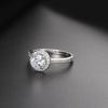 Classic wedding ring, platinum zirconium, accessory, European style, micro incrustation, wholesale