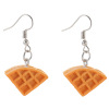 Fashionable earrings, realistic resin, bread, bright catchy style