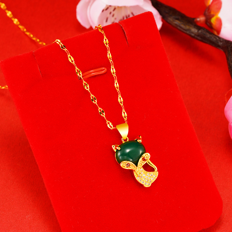 Nueva arena de oro zorro de hadas colgante de cristal de circón en línea popular imitación de oro suministro de moda todo a juego fábrica al por mayor