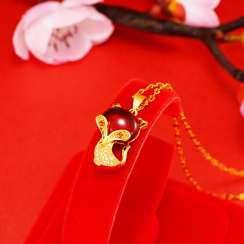 Nueva arena de oro zorro de hadas colgante de cristal de circón en línea popular imitación de oro suministro de moda todo a juego fábrica al por mayor