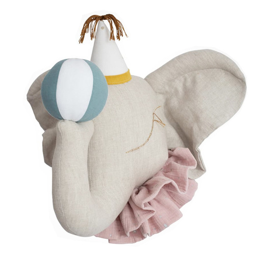 Ins new Nordic style animal head children's room hanging decoration elephant toy head plush decorative hall wall decoration wall hanging