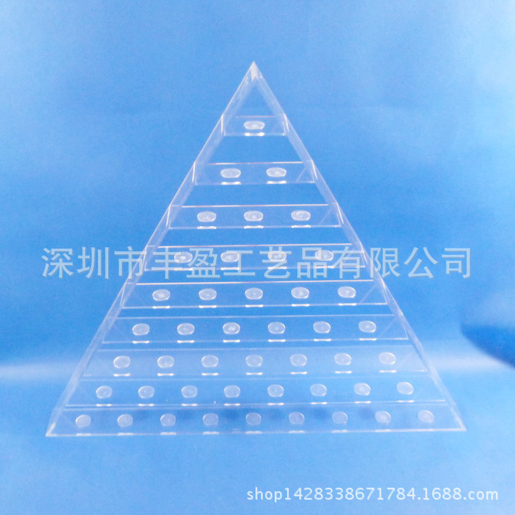 金字塔型亚克力蛋糕展示架 透明有机玻璃亚咖力糕点展示架