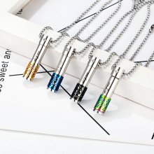 钛钢精油瓶香水瓶香薰项链吊坠不锈钢圆柱形可打开吊坠百搭饰品