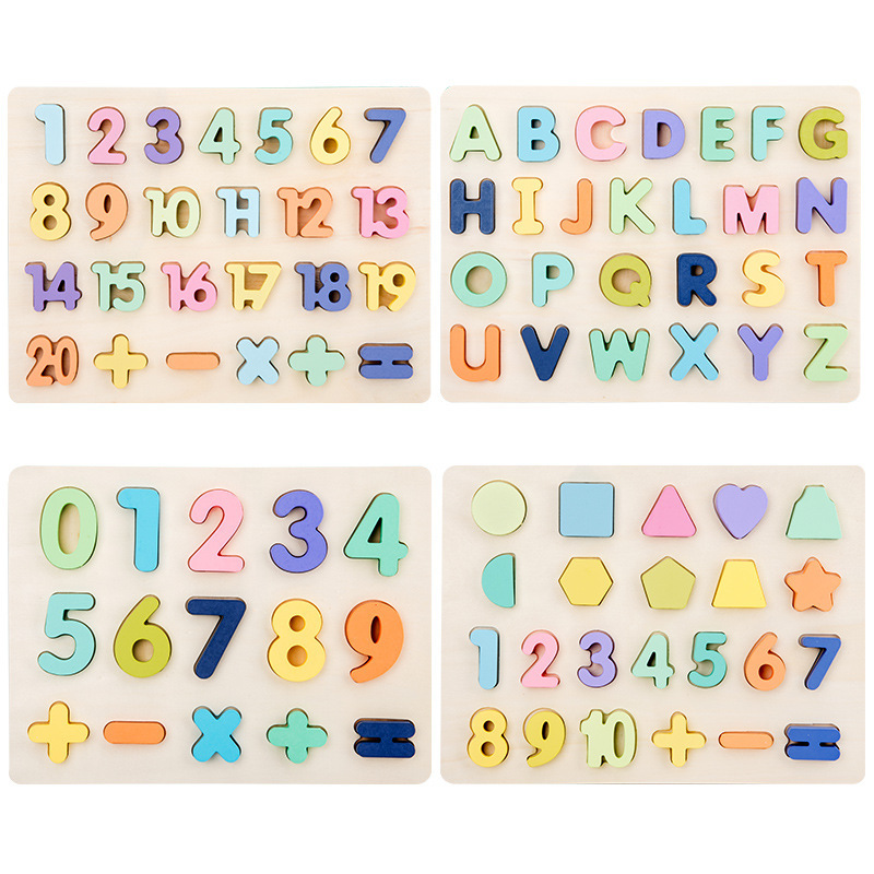 Alfabeto digital infantil animal rompecabezas cognitivo educación temprana aprendizaje juego rompecabezas 1-3-6 juguetes de madera