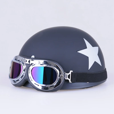 Motosiklet kaskı (dəbilqə) Men and Women, Cute Half - matte-black-stars-eye-mask-glasses