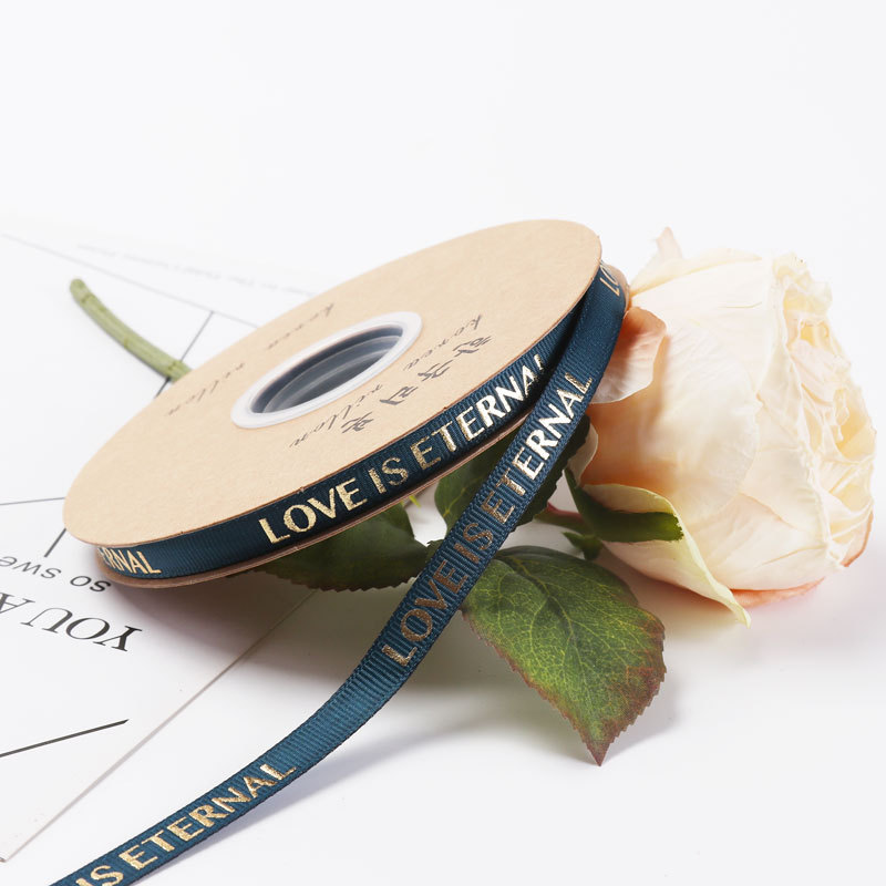2,5 hilo dorado cinta inglés con flores material de embalaje de regalo DIY ramo cinta tienda de flores suministros al por mayor