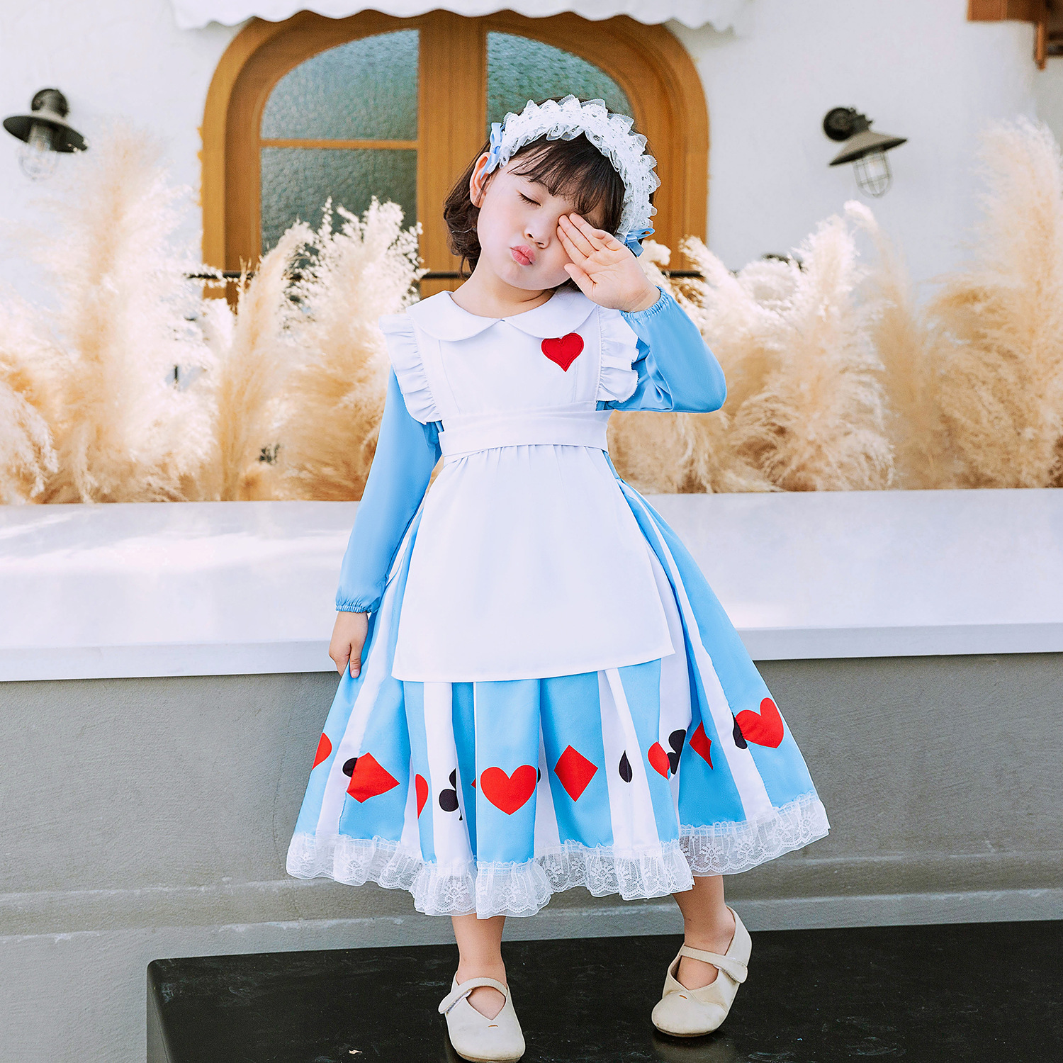 2020 Comercio exterior niñas Lolita niños de manga larga de dos piezas Alice princesa vestido de criada falda para niños