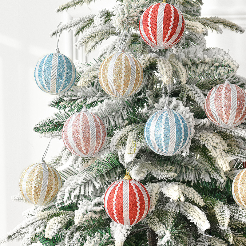 Hong Kong Heng Navidad 8cm bola decorativa decoración colgante árbol de Navidad rosa de alta gama de bolas de Navidad centro comercial adornos de decoración