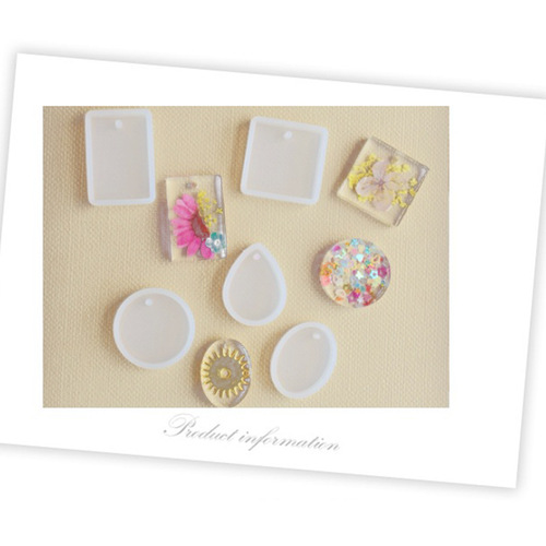 Crystal glue earrings, necklaces and pendants silicone molds, rectangular droplets, square circles, geometric pendant grinding tools
