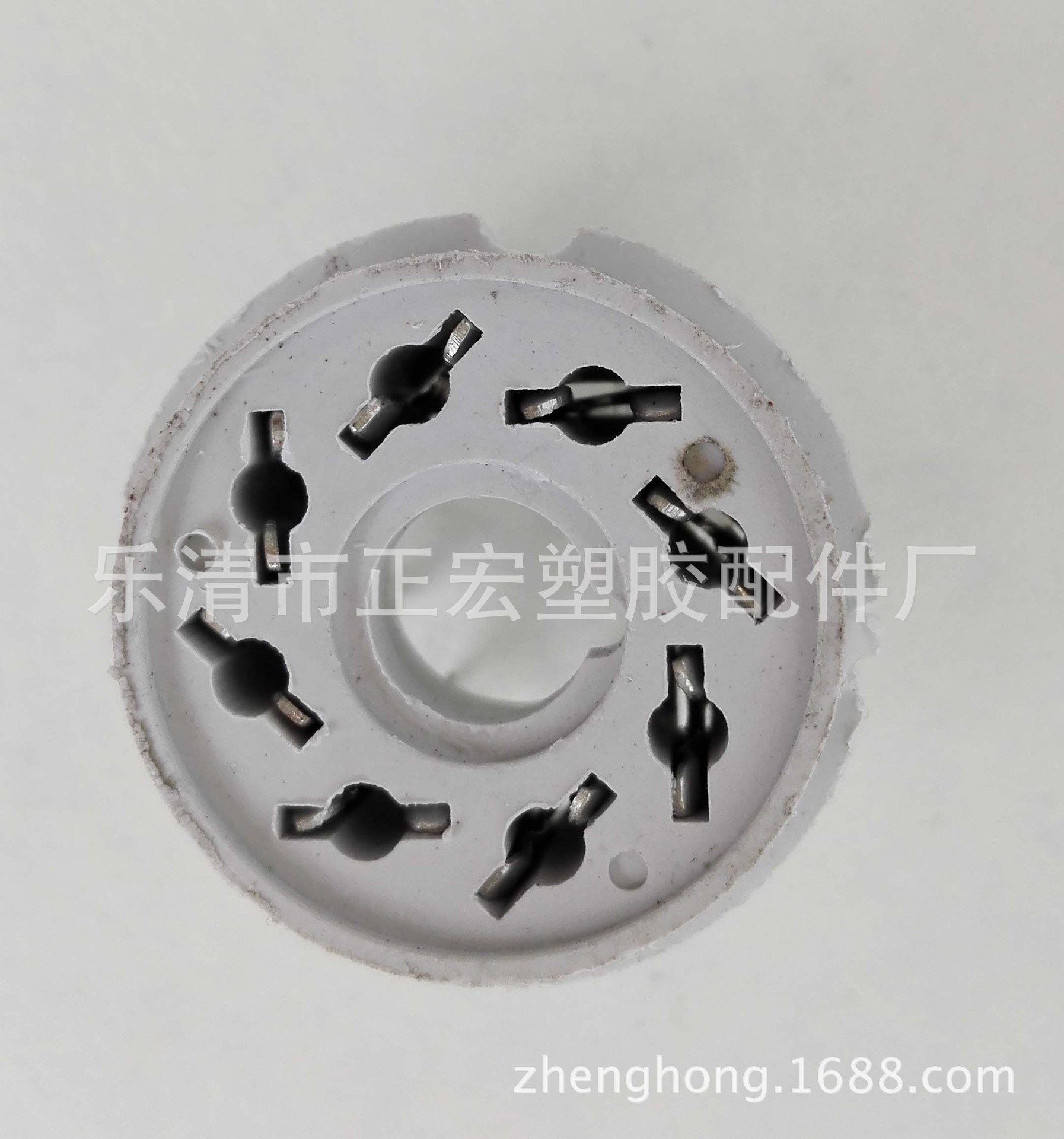 厂家供应JS14C白圆座 注塑加工各种继电器塑料外壳配件零件聚甲醛