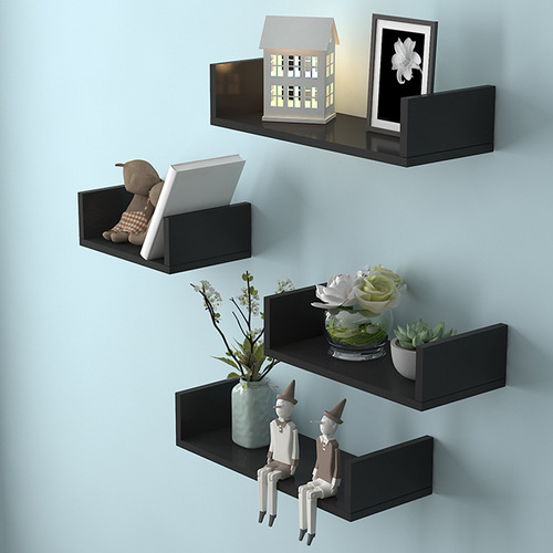 Modern Minimalist Wall Bookshelf Shelf U-shaped Dividers Living Room Bedroom Wall Decor Shelf Creative Wall Mount