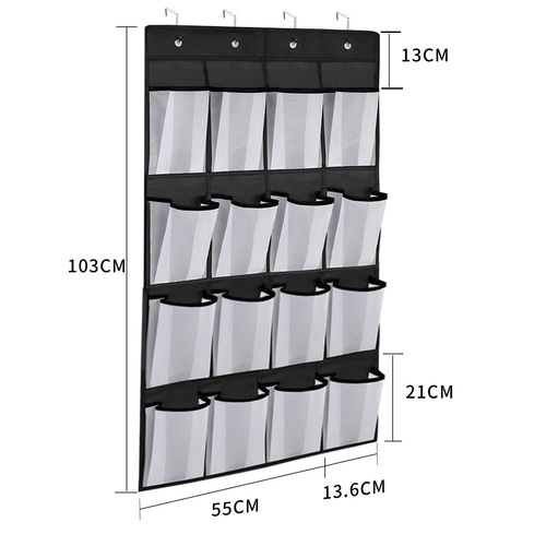 16-grid non-woven hanging bag door shoe storage bag, outdoor camping tent small item storage hanging bag