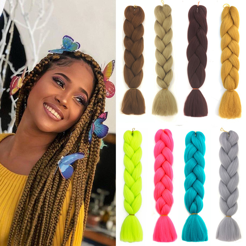 African Dirty braid Chemical Fiber Big braid Wig Women's Long hair braid hair Solid Color braid hair Dirty braid