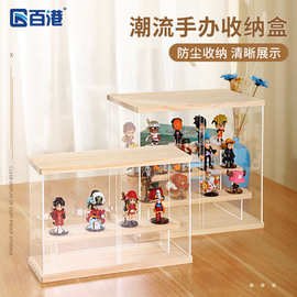 亚克力展示盒手办收纳盒盲盒开门式透明防尘积木展示柜独立站一件