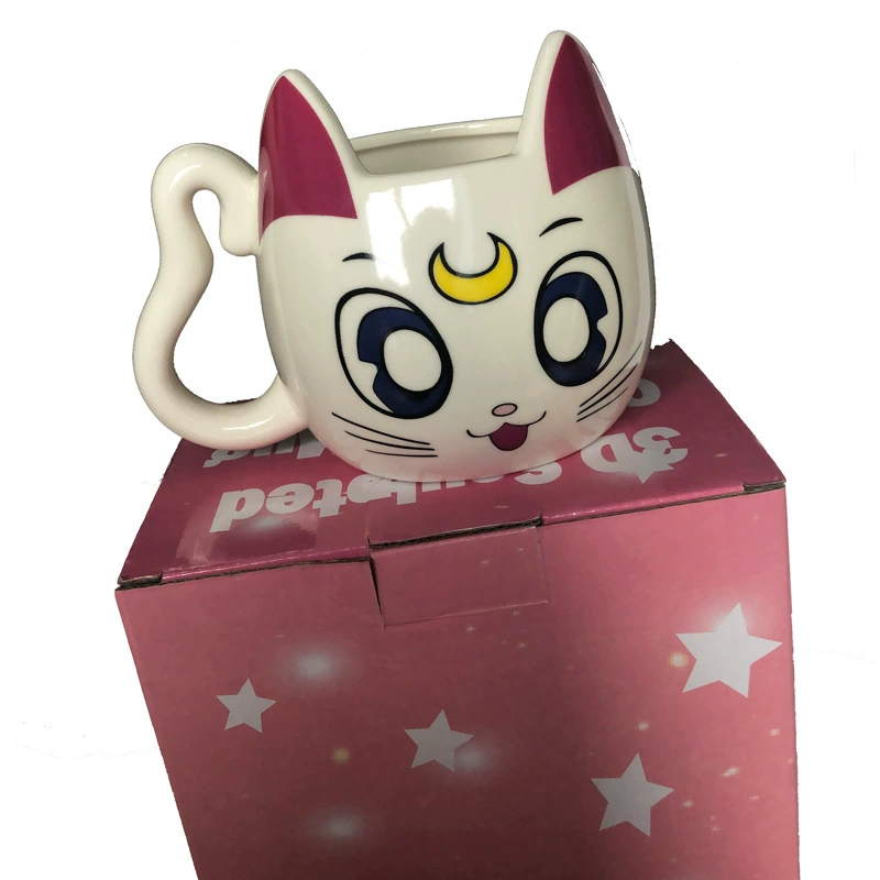 Керамическая кружка Cute Cat Emoji, 350 мл, 9×11×14,5 см, фигурная ручка