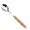 Japanese dessert spoon from natural wood for food, tableware stainless steel, wholesale, Birthday gift