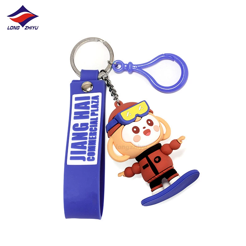 3D Cartoon Keychain, Silicone & PVC Custom-Made, Lightweight 0.02 kg, Cute Pocket Accessory