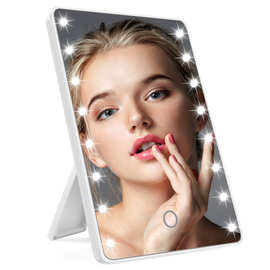 台式led化妆镜支架镜折叠壁挂带灯化妆镜便携补光桌面镜子