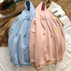 Hoody for leisure, brand jacket, autumn demi-season trend couple clothing for beloved, sweatshirt, 2023 collection, plus size, Korean style