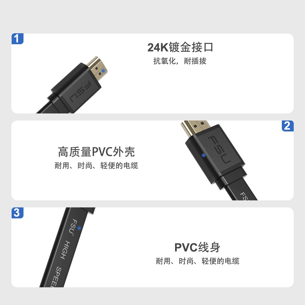 Кабель HDMI 2.0 для высокого разрешения 4K, соединительный кабель для компьютера и ТВ